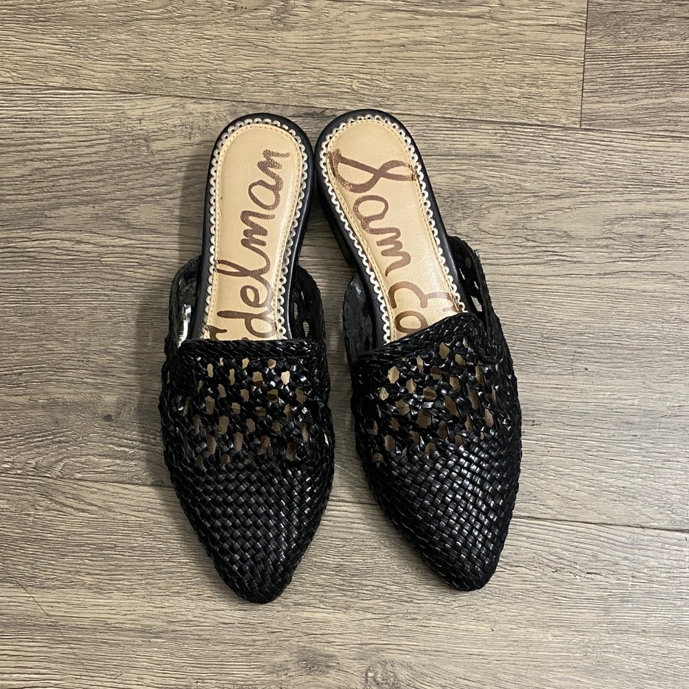 Sam Edelman Clara Black Woven Mules